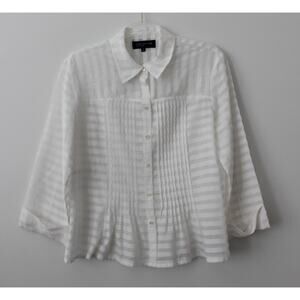 Jones New York Womens Blouse White Size M Pre-Owned